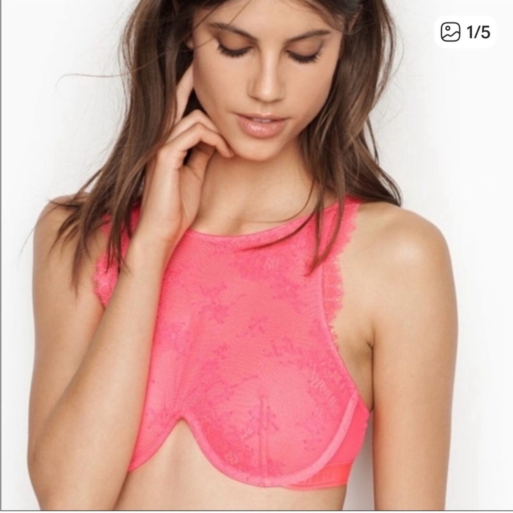 Victoria's Secret Neon Pink Lace Bra